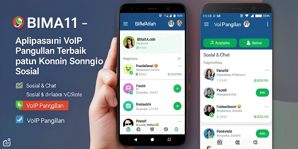 Antarmuka pengguna BIMA11 yang ramah dan intuitif untuk VoIP Panggilan.