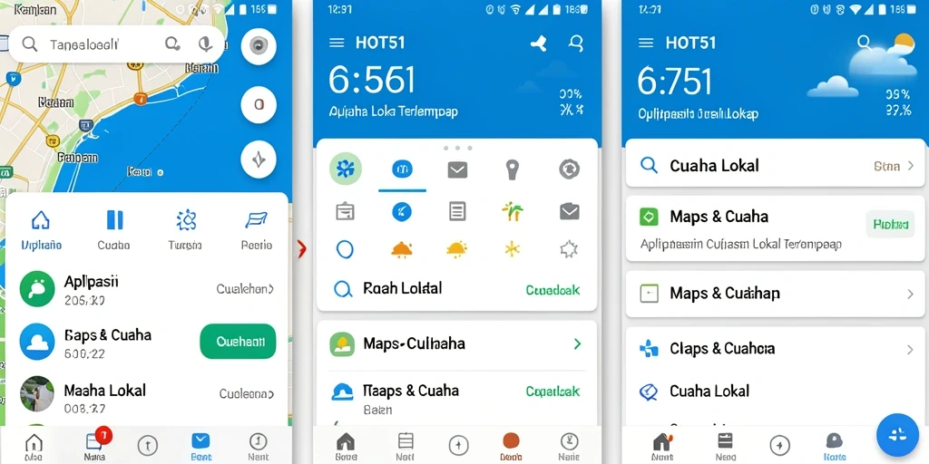 Antarmuka aplikasi HOT51 menampilkan informasi cuaca yang jelas dan ringkas.