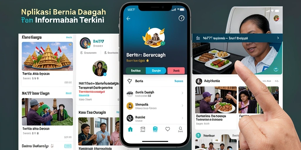 Screenshot aplikasi NA777 menunjukkan antarmuka berita daerah yang menarik.